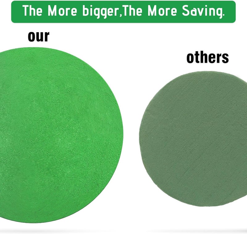 Max Shape 6 Pcs Floral Foam Round Blocks, Large Wet and Dry Green Foam for Artificial and Fresh Flower Arrangement,Flower Foam Blocks for Wedding Party Decorations (9.8 Inch) - Image 3